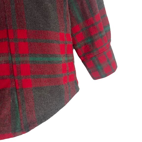 Natural Reflections Women's Size Medium Red Grey Plaid Soft Flannel Button Up - Picture 4 of 9